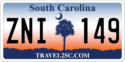 SC license plate ZNI149