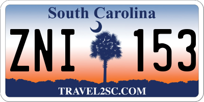 SC license plate ZNI153
