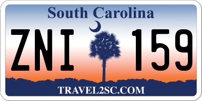 SC license plate ZNI159