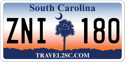 SC license plate ZNI180