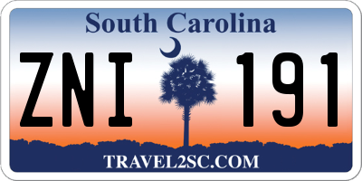 SC license plate ZNI191