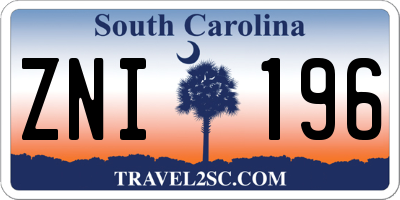 SC license plate ZNI196