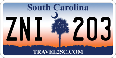SC license plate ZNI203
