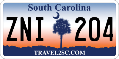 SC license plate ZNI204