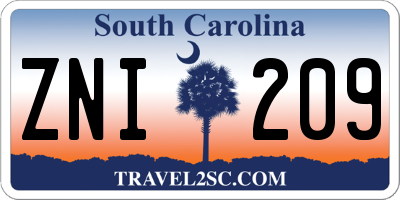 SC license plate ZNI209