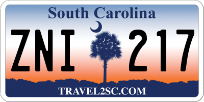 SC license plate ZNI217