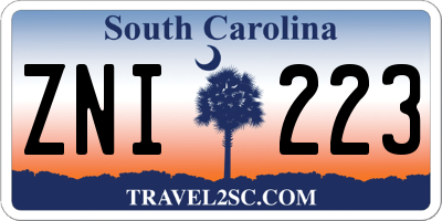 SC license plate ZNI223