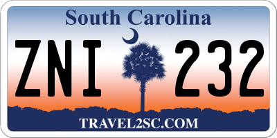 SC license plate ZNI232