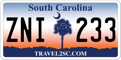 SC license plate ZNI233