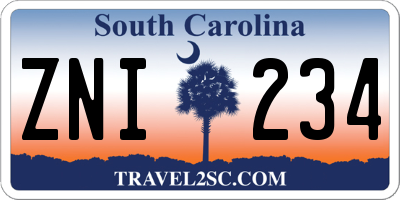 SC license plate ZNI234