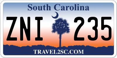 SC license plate ZNI235