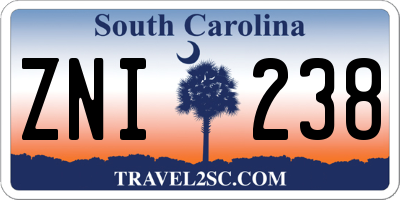 SC license plate ZNI238