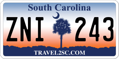 SC license plate ZNI243
