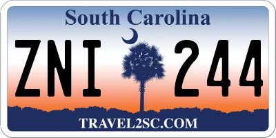 SC license plate ZNI244