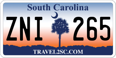 SC license plate ZNI265
