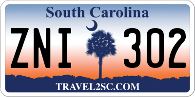 SC license plate ZNI302