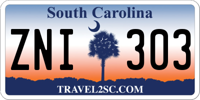 SC license plate ZNI303