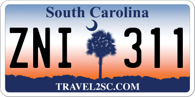 SC license plate ZNI311
