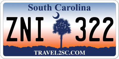 SC license plate ZNI322