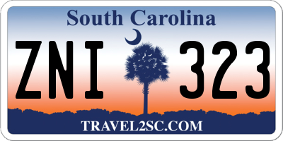 SC license plate ZNI323