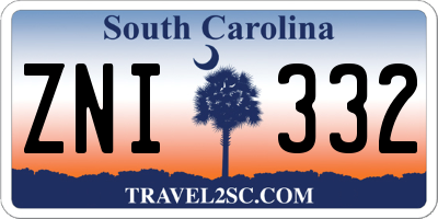 SC license plate ZNI332