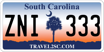 SC license plate ZNI333