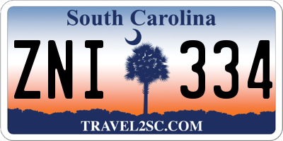 SC license plate ZNI334