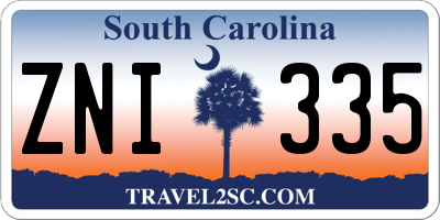 SC license plate ZNI335