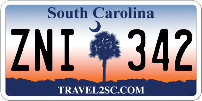 SC license plate ZNI342