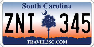 SC license plate ZNI345