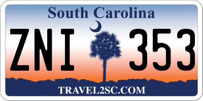 SC license plate ZNI353