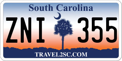 SC license plate ZNI355