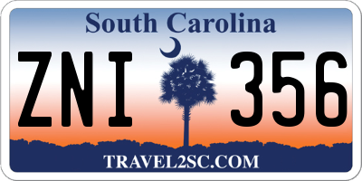 SC license plate ZNI356