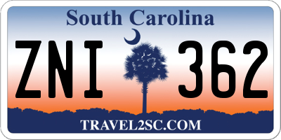 SC license plate ZNI362