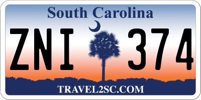 SC license plate ZNI374
