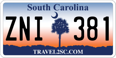 SC license plate ZNI381