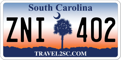 SC license plate ZNI402