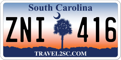 SC license plate ZNI416