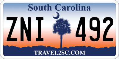 SC license plate ZNI492