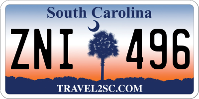 SC license plate ZNI496