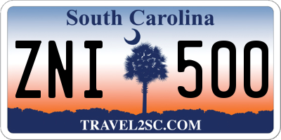SC license plate ZNI500