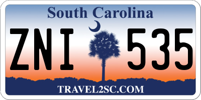 SC license plate ZNI535