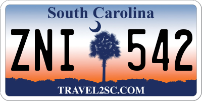 SC license plate ZNI542