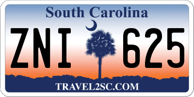 SC license plate ZNI625