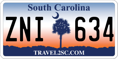 SC license plate ZNI634