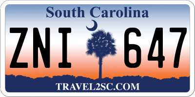 SC license plate ZNI647