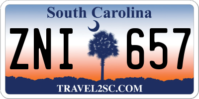 SC license plate ZNI657