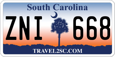 SC license plate ZNI668