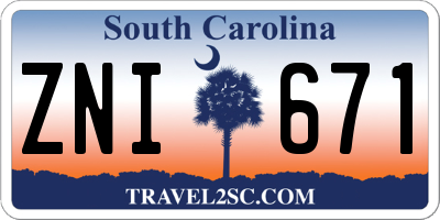 SC license plate ZNI671