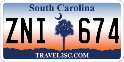 SC license plate ZNI674